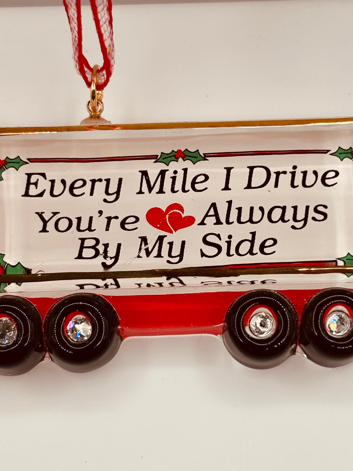 Holiday Hauler Truck Ornament | Glass Red Truck Gift with Message