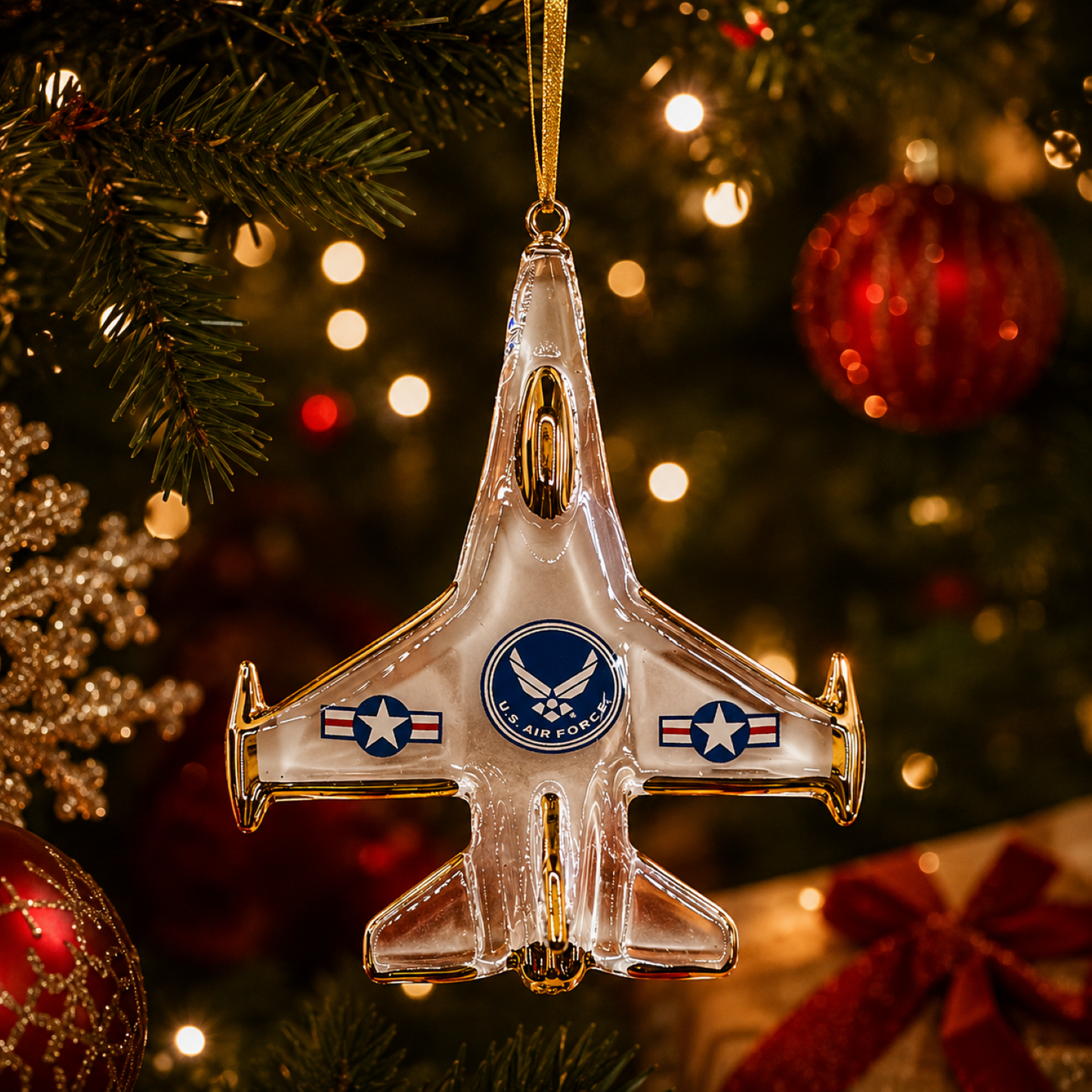 Air Force F-16 Jet Ornament Military Jet Christmas Ornament Gift for Airman