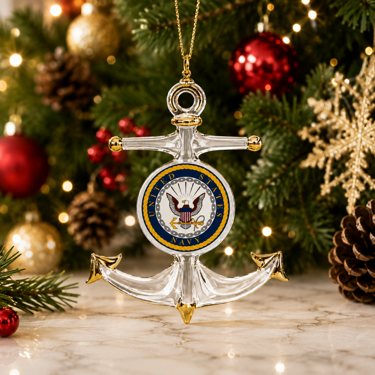 Official U.S. Navy Anchor Christmas Ornament Navy Veteran Gift