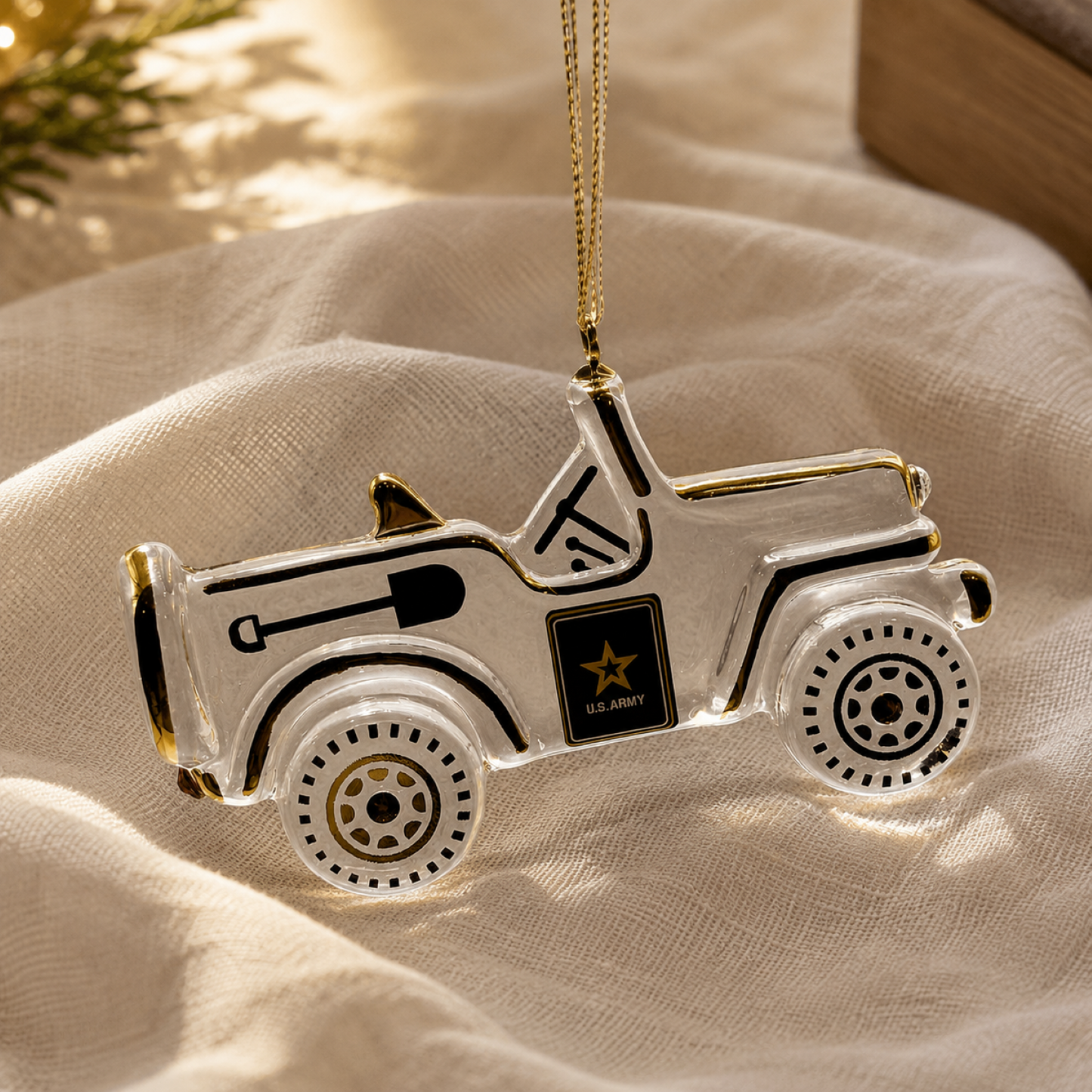 U.S. Army Jeep Christmas Ornament Official Licensed Military Holiday Decor