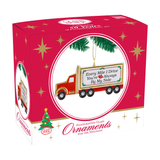Holiday Hauler Truck Ornament | Glass Red Truck Gift with Message