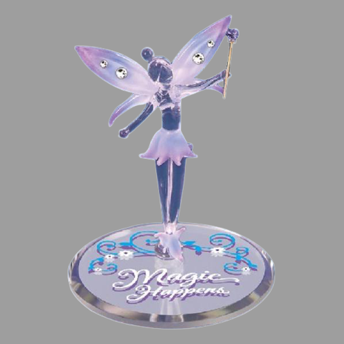 Glass Baron Fairy Magic Happens Figurine with Crystal Accents