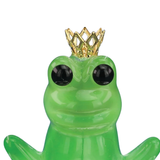 Kiss Me Frog Figurine | Glass Crowned Frog Gift Décor