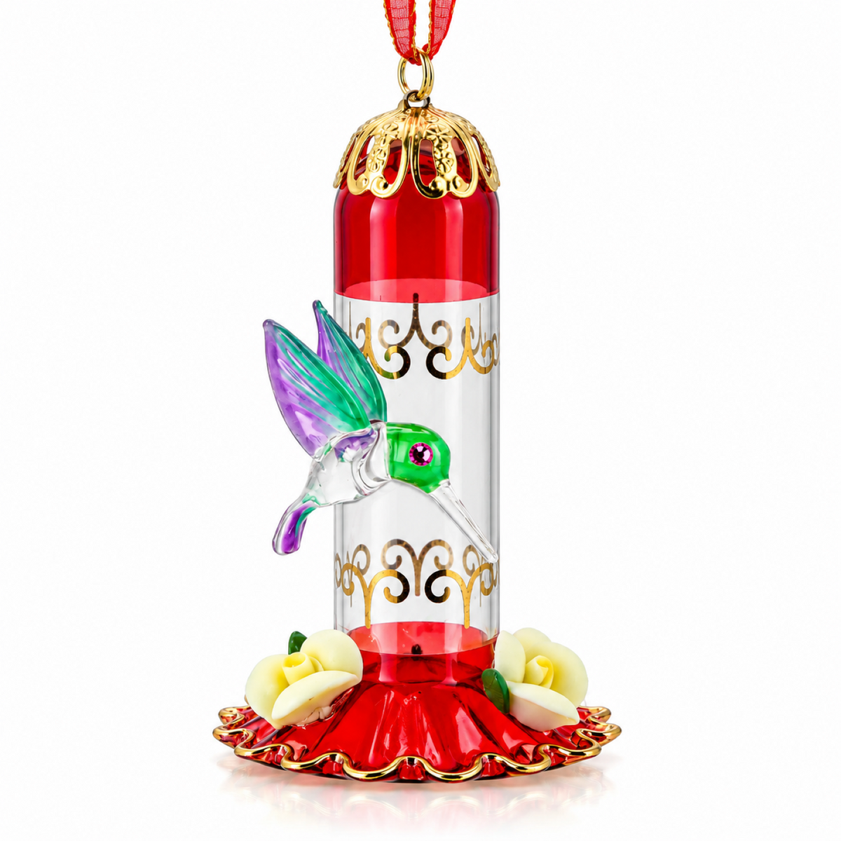 Glass Baron Hummingbird Feeder Ornament