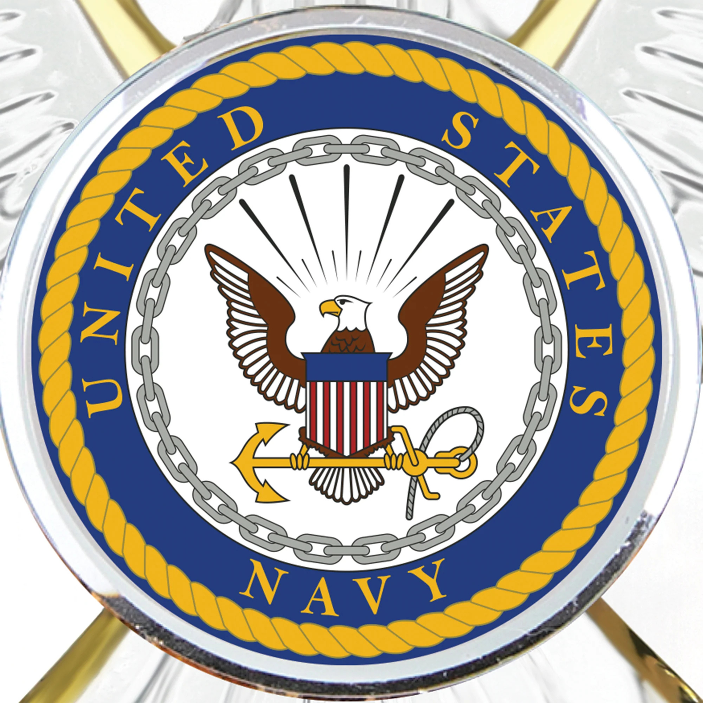 U.S. Navy Eagle Glass Ornament Gift | Military Christmas Tree Decoration