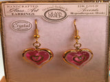 Heart Hanging Earrings Gold Dangle Jewelry Gift for Women