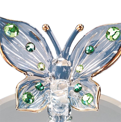 Green Butterfly, Crystals Figurine, Glass Butterfly, Handmade Butterfly, Mothers Day, Holiday Gift, Home Decor