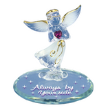 Angel By Your Side Figurine, Handcrafted Glass Angel, Angel Decor, Holiday Gifts