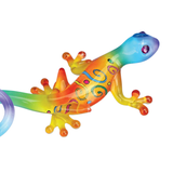 Handcrafted Glass Gecko Figurine | Kona Gecko with Crystals and Air Brushing