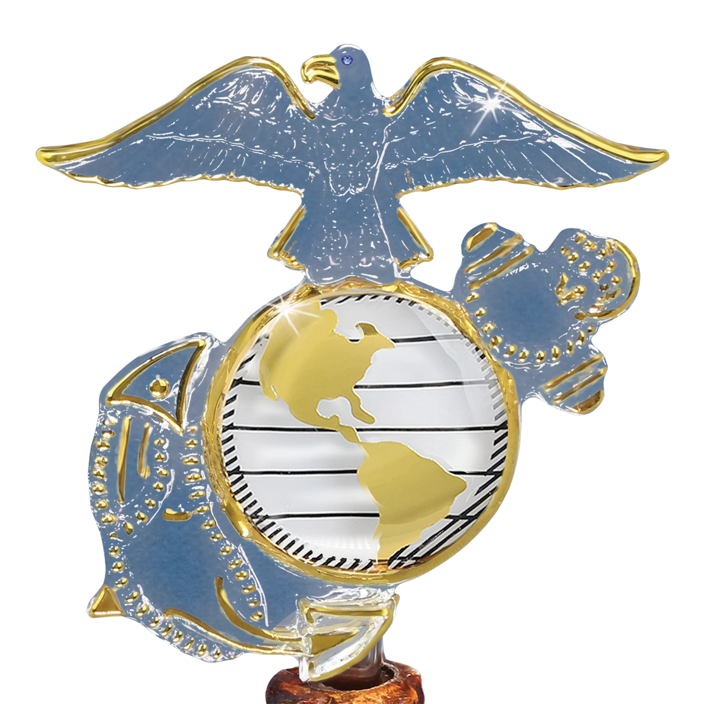 U.S. Marine Corps Eagle Globe Anchor Glass Figurine | Marine Gift