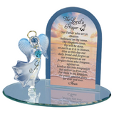 Blue Angel Figurine, Glass Angel Prayer, Christmas Gift, Home Decor