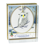 Snow Owl Ornament | Handcrafted Glass Owl Christmas Décor Gift