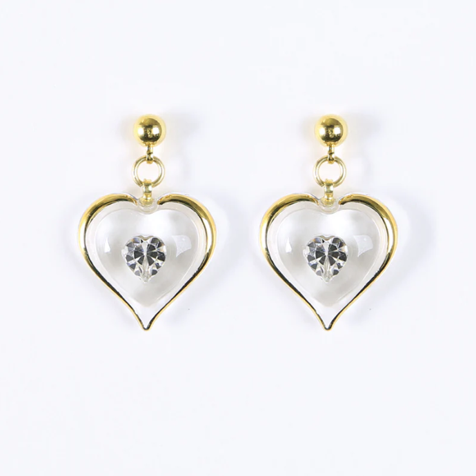 Glass Baron April Birthstone Earrings with 22kt Gold Accents