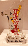 Teacher Appreciation Gift Figurine Handcrafted Teachers Gift Office Classroom Glass Decor