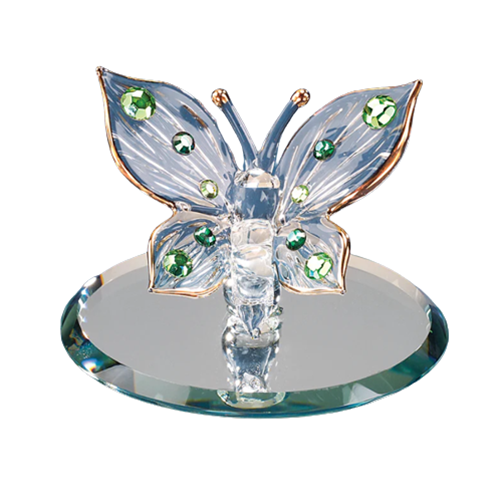 Green Butterfly, Crystals Figurine, Glass Butterfly, Handmade Butterfly, Mothers Day, Holiday Gift, Home Decor