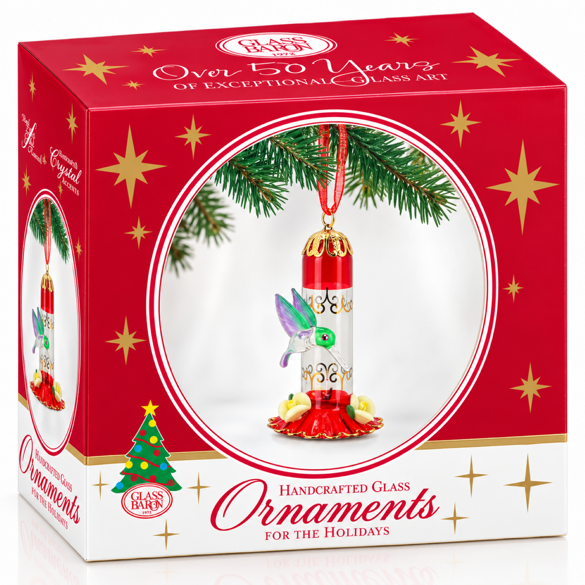 Glass Baron Hummingbird Feeder Ornament