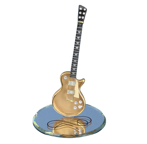 Classic Gold Top Guitar Figurine, Handcrafted Gold Guitar, Handmade Gift Ideas, Home Decoration, Gift for Music Lover