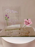 Pink Rose Mom “Greatest Gift” Glass Figurine | Handcrafted Mother’s Day Keepsake
