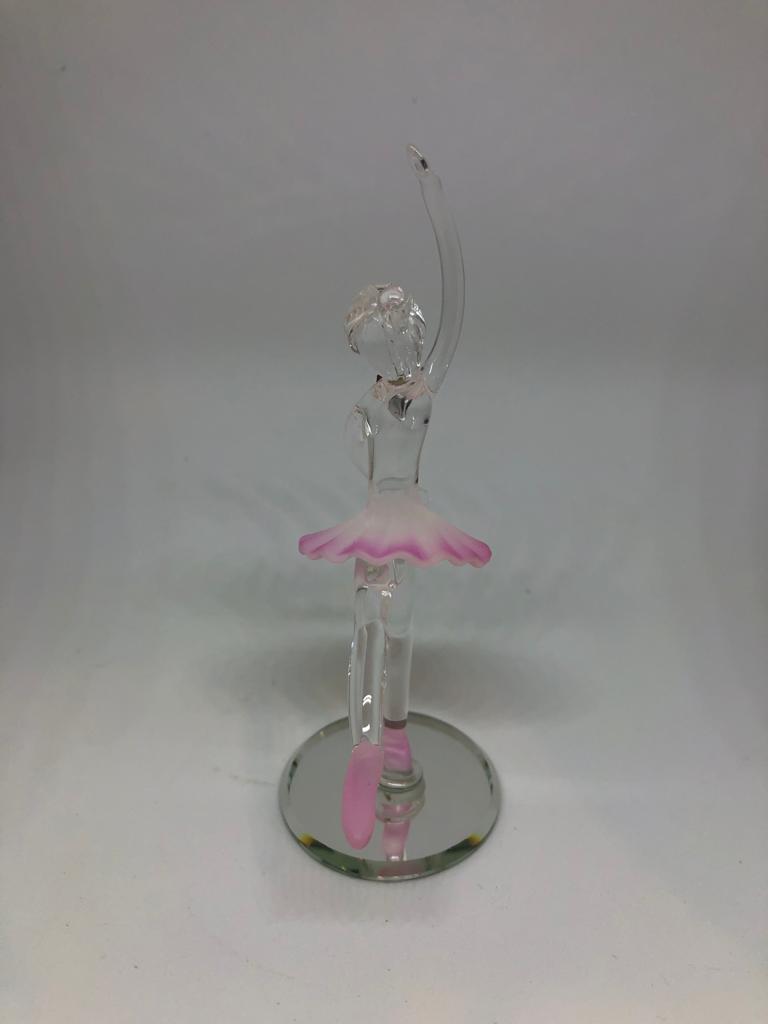Handblown Glass Ballerina, Pink Dancing Ballerina, Handcrafted Glass Figurine, Gift for Her, Christmas Gift, Gift For Kids
