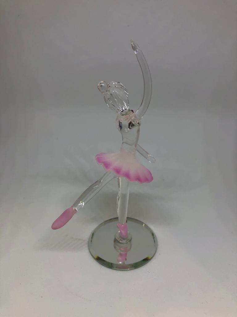 Handblown Glass Ballerina, Pink Dancing Ballerina, Handcrafted Glass Figurine, Gift for Her, Christmas Gift, Gift For Kids