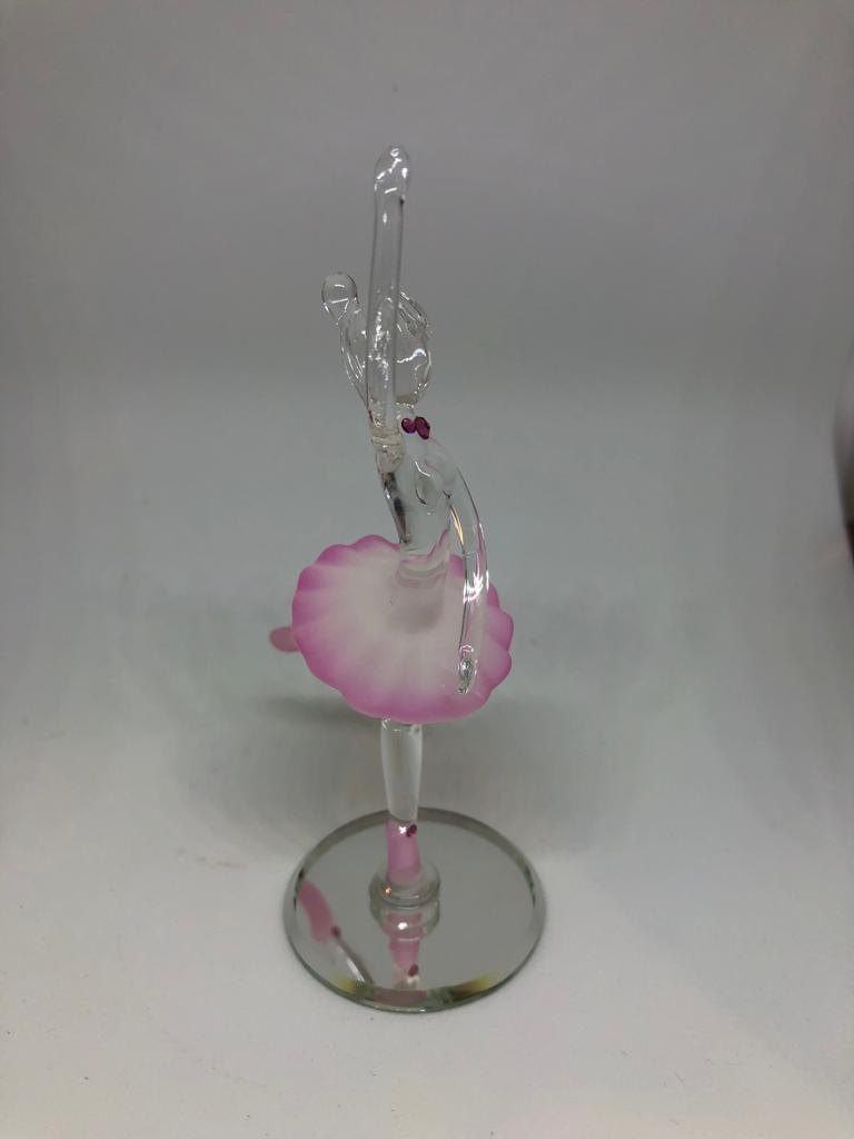 Handblown Glass Ballerina, Pink Dancing Ballerina, Handcrafted Glass Figurine, Gift for Her, Christmas Gift, Gift For Kids