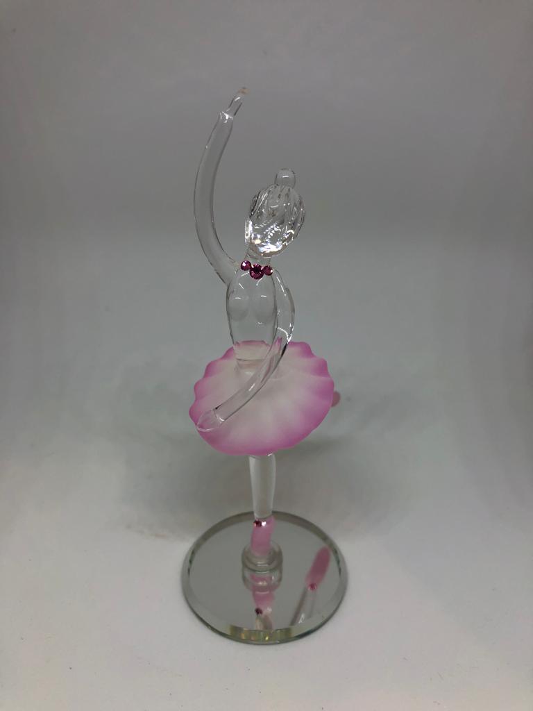 Handblown Glass Ballerina, Pink Dancing Ballerina, Handcrafted Glass Figurine, Gift for Her, Christmas Gift, Gift For Kids