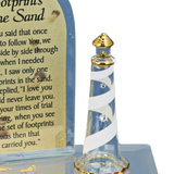 Footprints in the Sand Glass Plaque Christian Faith Decor, Inspirational Gift