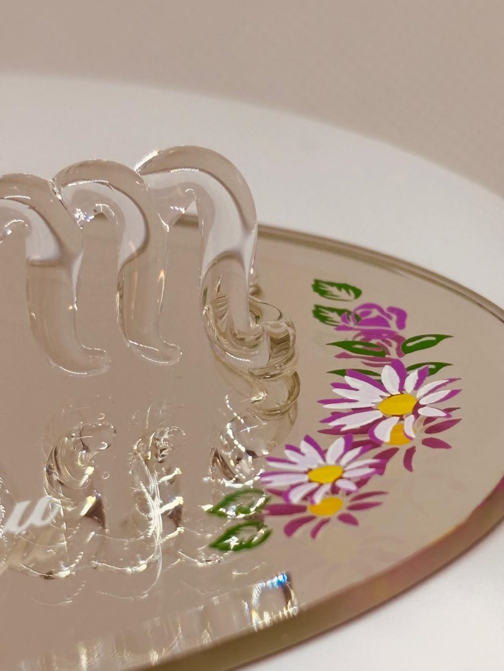 Mom “We Love You” Glass Figurine | Handcrafted Floral Gift with Butterfly Accent
