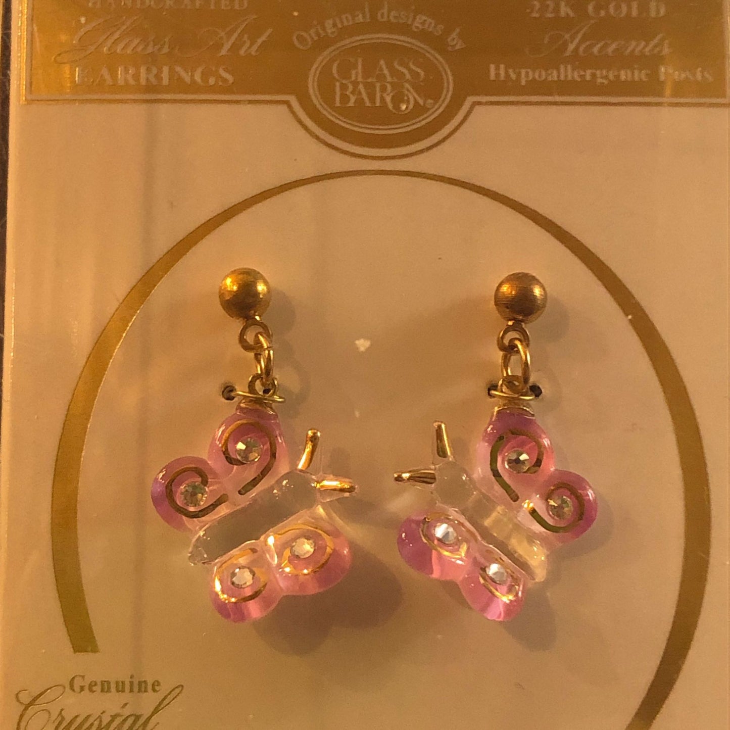 Pink Butterfly Earrings Handmade Jewelry Gift Dangle Drop Earrings