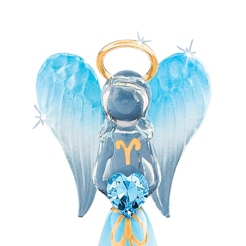 Blue Angel with Crystal Handcrafted Collectible Figurine
