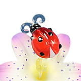 Glass Ladybug Figurine, Handmade Glass Ladybug on Lily, Home Decor, Gift for Her, Mom, Wife