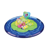 Lily Pad Frog Figurine Handcrafted Glass Collectible with Crystals