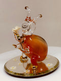 Ladybug Figurine with Flower | Handcrafted Glass Red Ladybug Gift