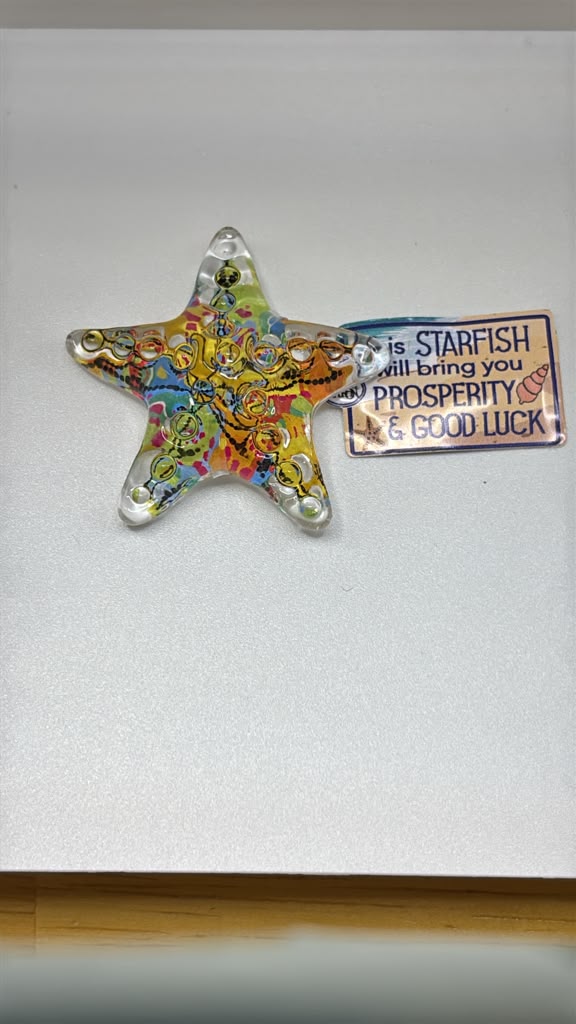 Tropical Beach Starfish Glass Figurine – Handcrafted Ocean Decor Gift