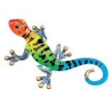 Handcrafted Colorful Glass Gecko Figurine | Tropical Coastal Home Décor Accent