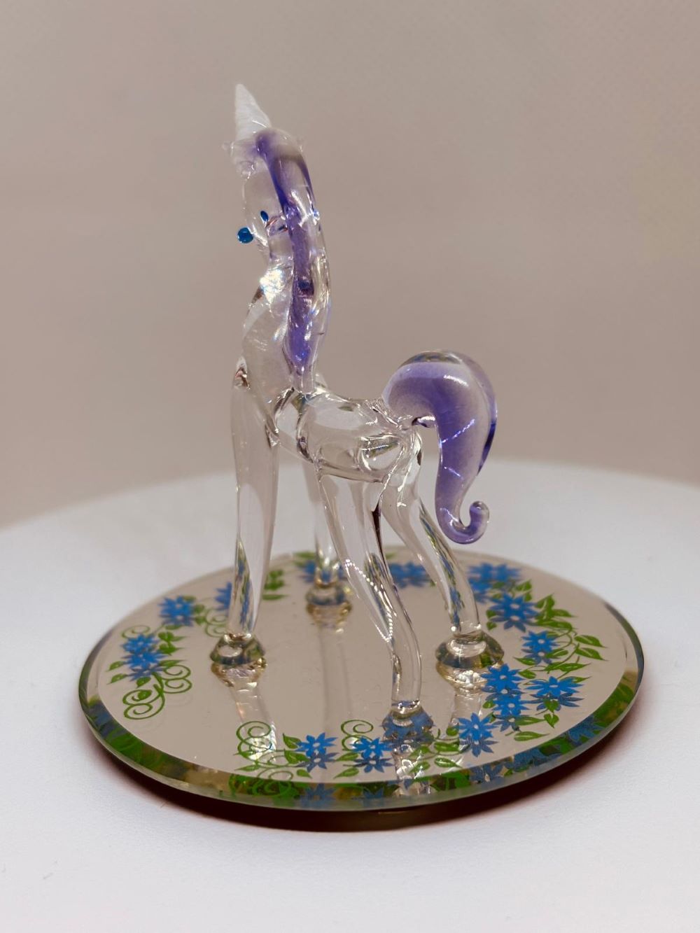 Unicorn Magical Garden Figurine | Handcrafted Glass Unicorn Decor