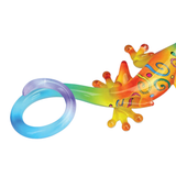 Handcrafted Glass Gecko Figurine | Kona Gecko with Crystals and Air Brushing