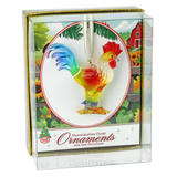 Glass Rooster Ornament | Handcrafted Farm Animal Décor