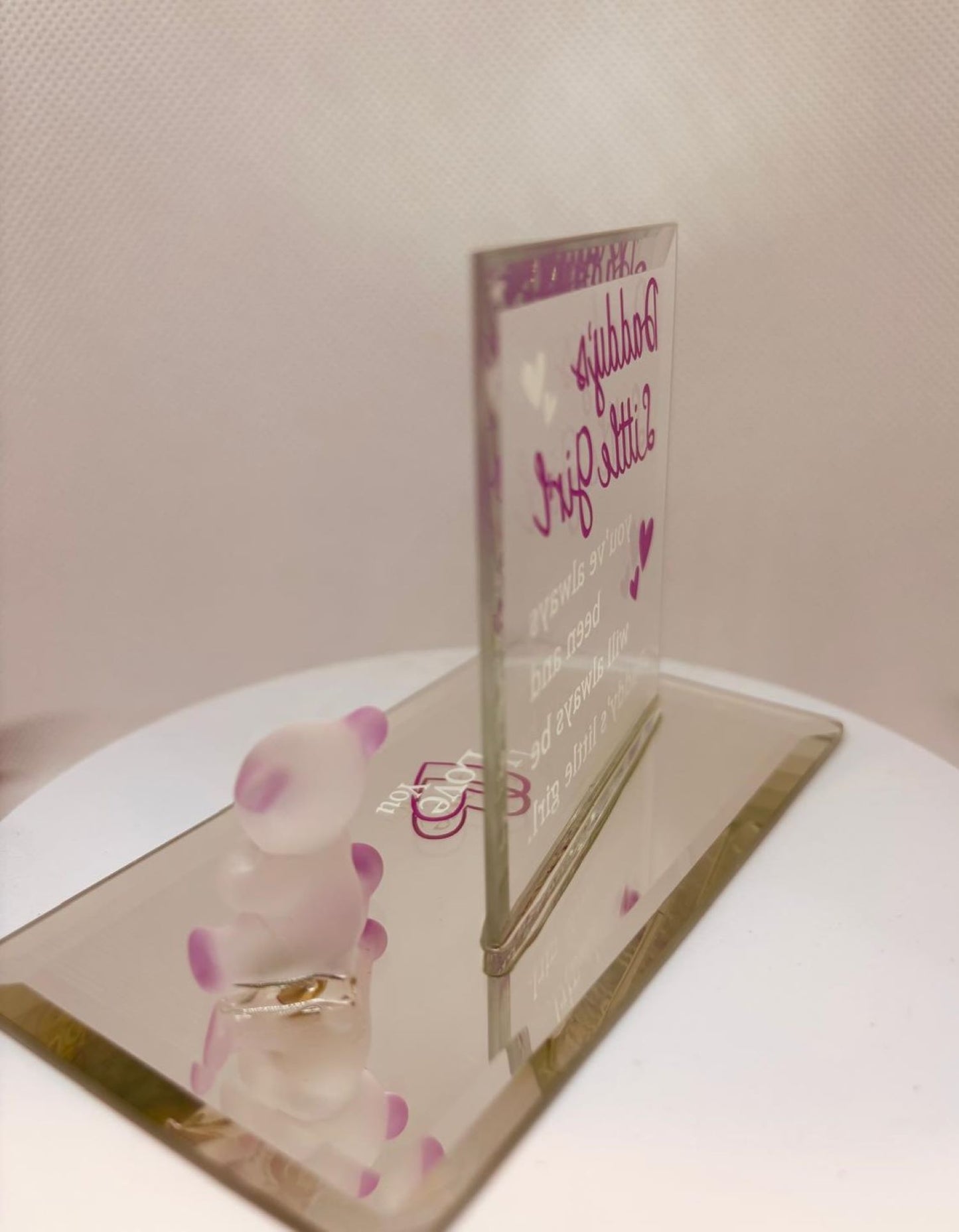 Daddy’s Little Girl Bear Glass Figurine | Handcrafted Gift for Daughter