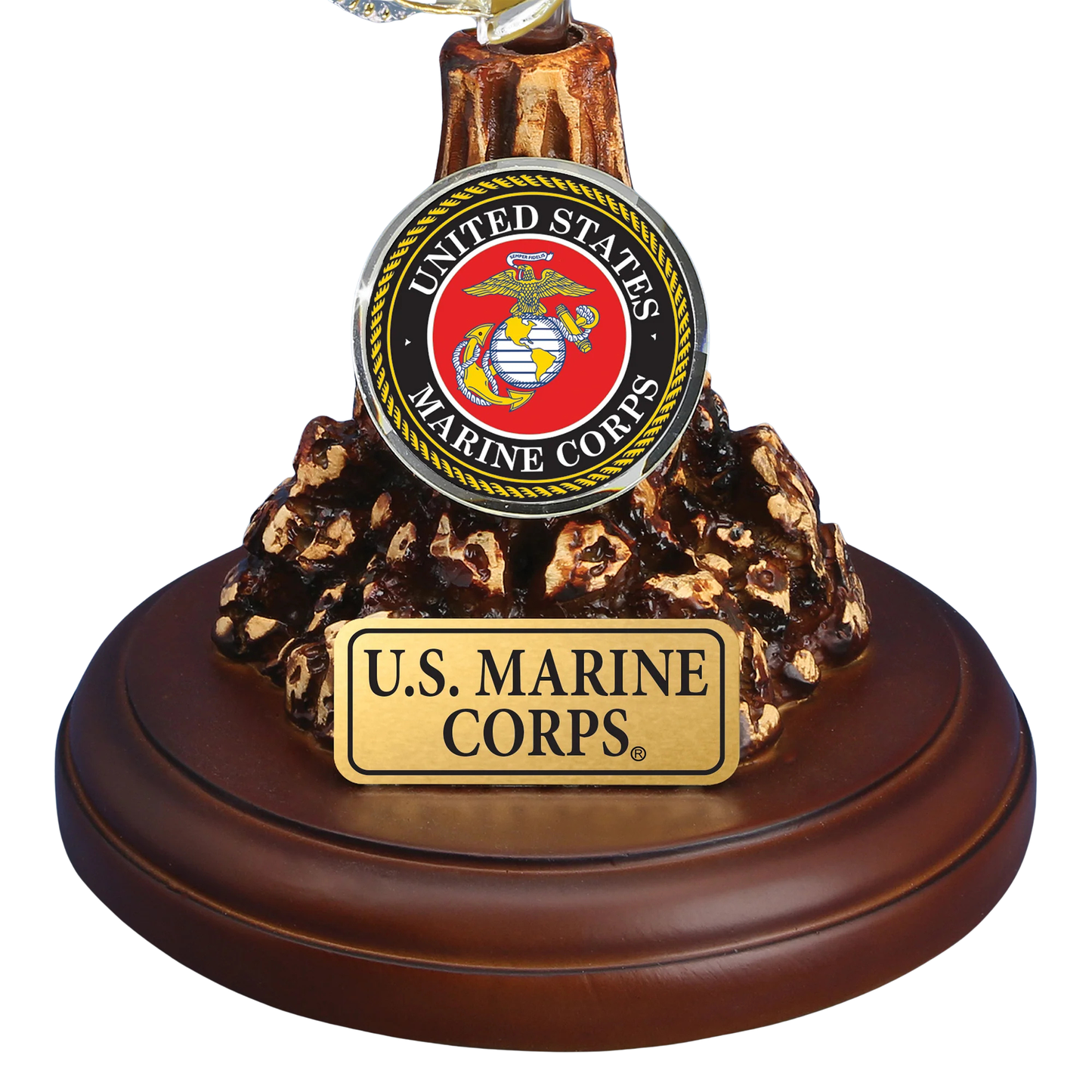 U.S. Marine Corps Eagle Globe Anchor Glass Figurine | Marine Gift