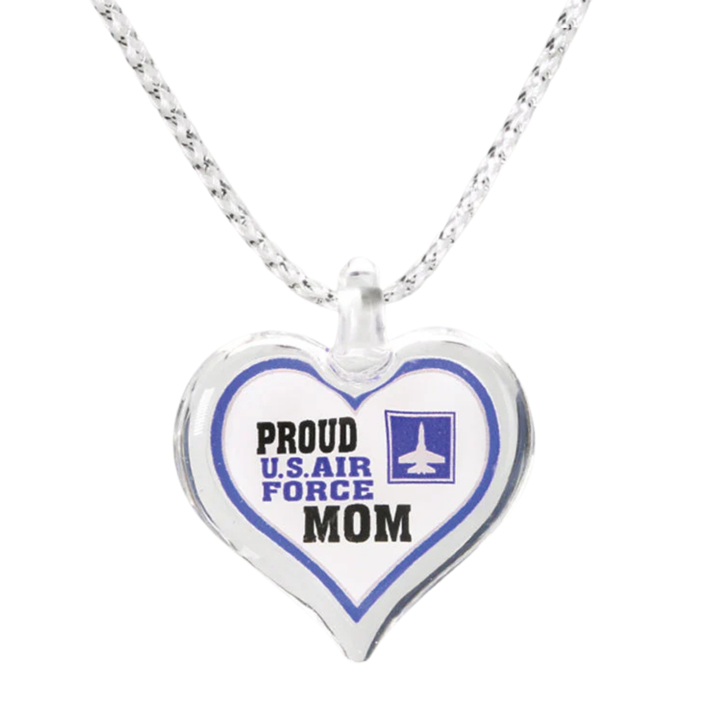 Air Force Mom Heart Necklace | Military Mom Gift Pendant