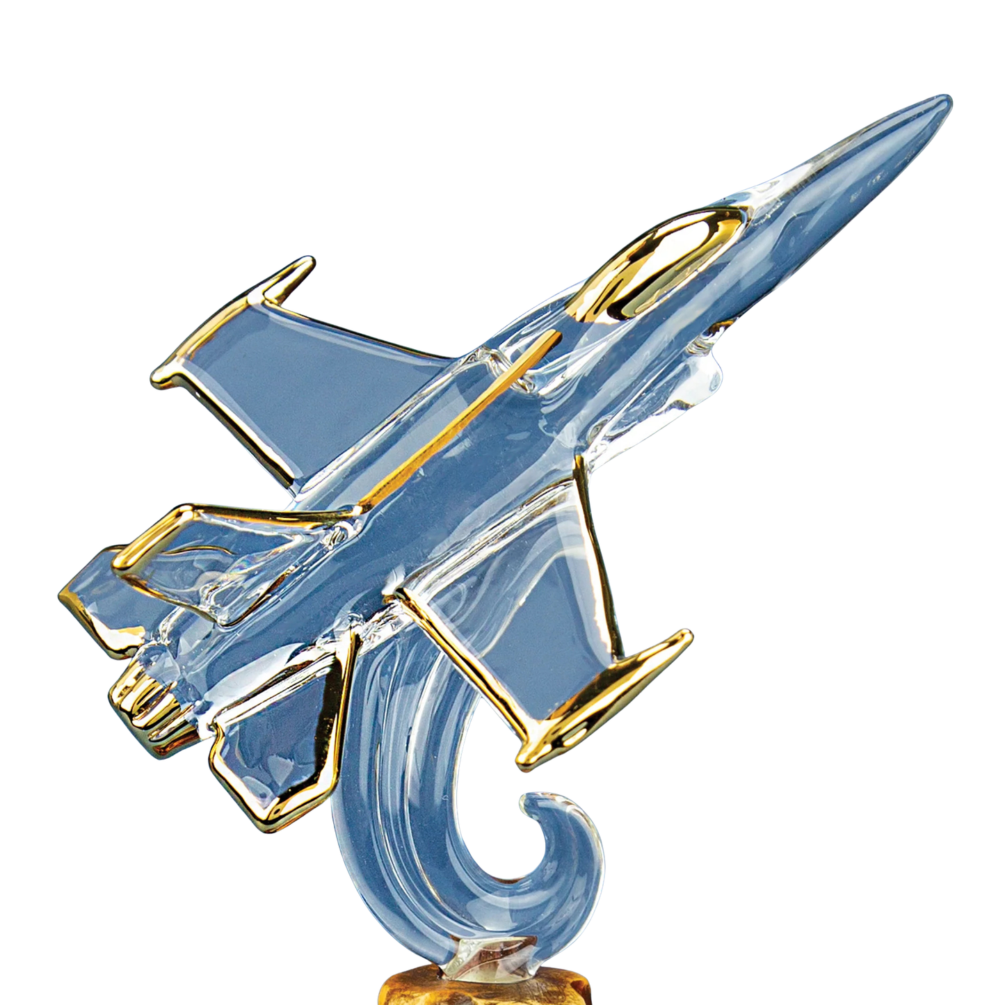 U.S. Air Force F-16 Fighter Jet Glass Figurine Gift | Military Aviation Decor