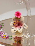 Mom “We Love You” Glass Figurine | Handcrafted Floral Gift with Butterfly Accent
