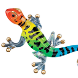 Handcrafted Colorful Glass Gecko Figurine | Tropical Coastal Home Décor Accent