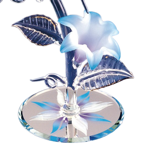 Hummingbird & Blue Lily, Handmade Glass Sculpture, Crystals Hummingbird, Christmas Gift, Hummingbird Gifts for Her, Women
