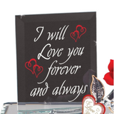 Red Rose Glass Figurine  Forever & Always Anniversary Gift