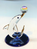 Glass Dolphin Figurine, Dolphin & Crystal Ball, Holiday Gifts for Him/Her, Handmade Figurine, Gifts for Mom, Art Decor