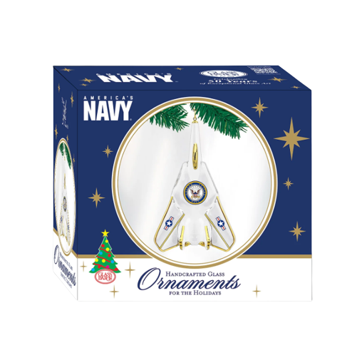 Military Ornament, Veteran Navy Ornament, Gift for Veteran, Handcrafted Christmas Ornament, Jet Ornament