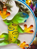Christmas Gecko Ornament | Glass Gecko Holiday Tree Decoration