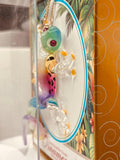 Island Gypsy Gecko Ornament | Handcrafted Colorful Glass Lizard with Crystal Eyes